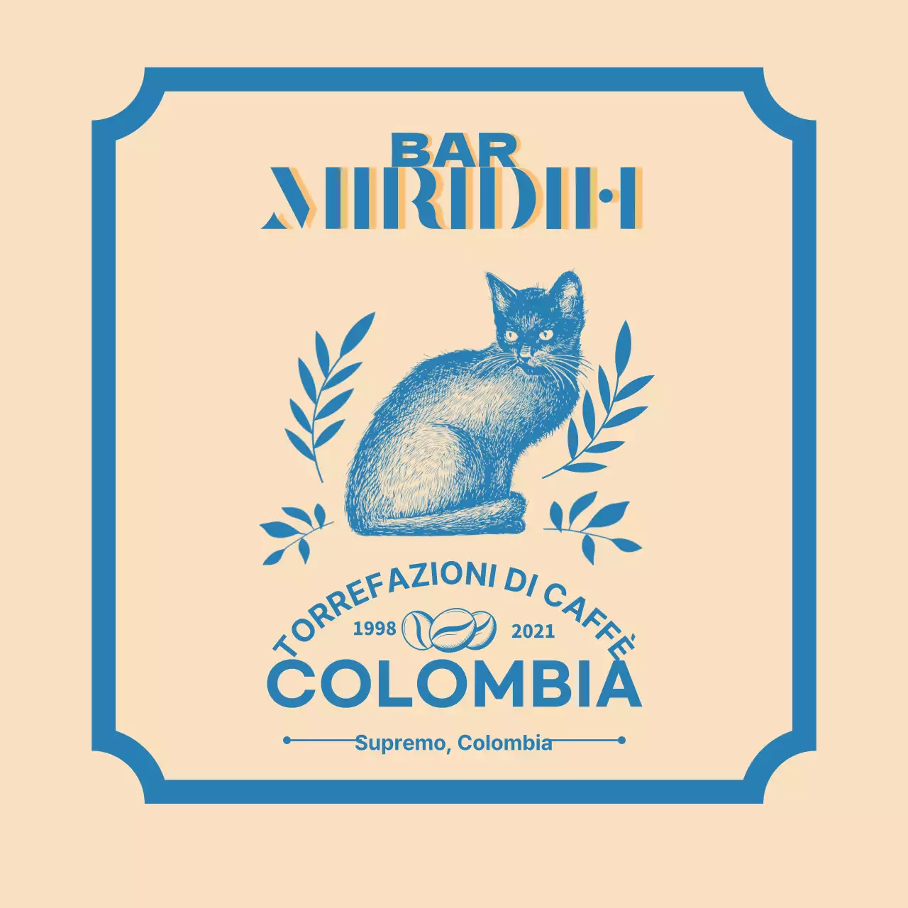 Una guida alle marche e ai chicchi di caffè con un design tipografico beige e blu2