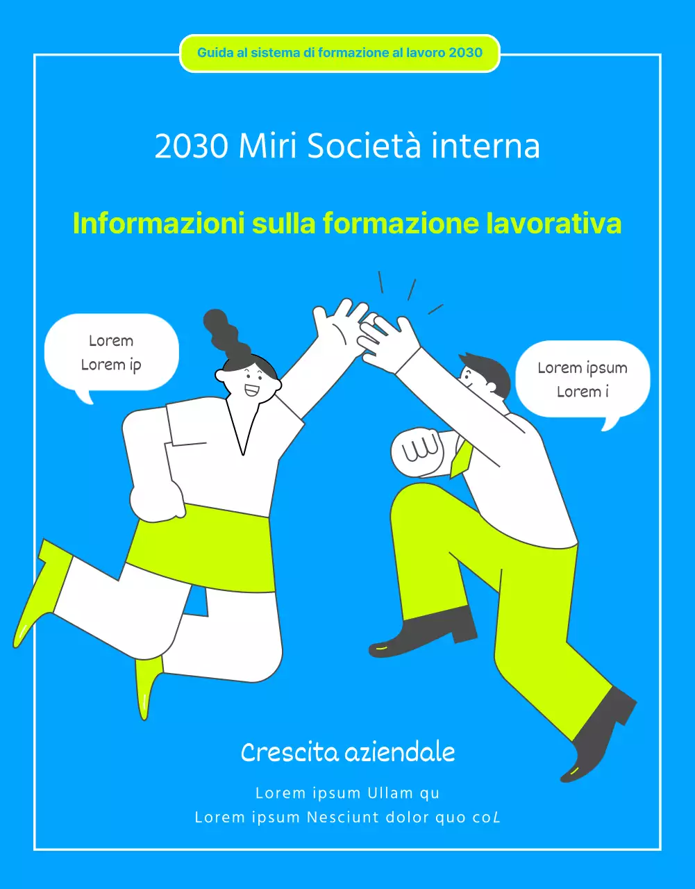 Guida alla formazione interna con accenti blu fluorescenti