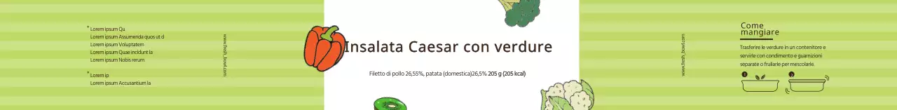 Etichetta per insalata verde illustrata Greenscissors