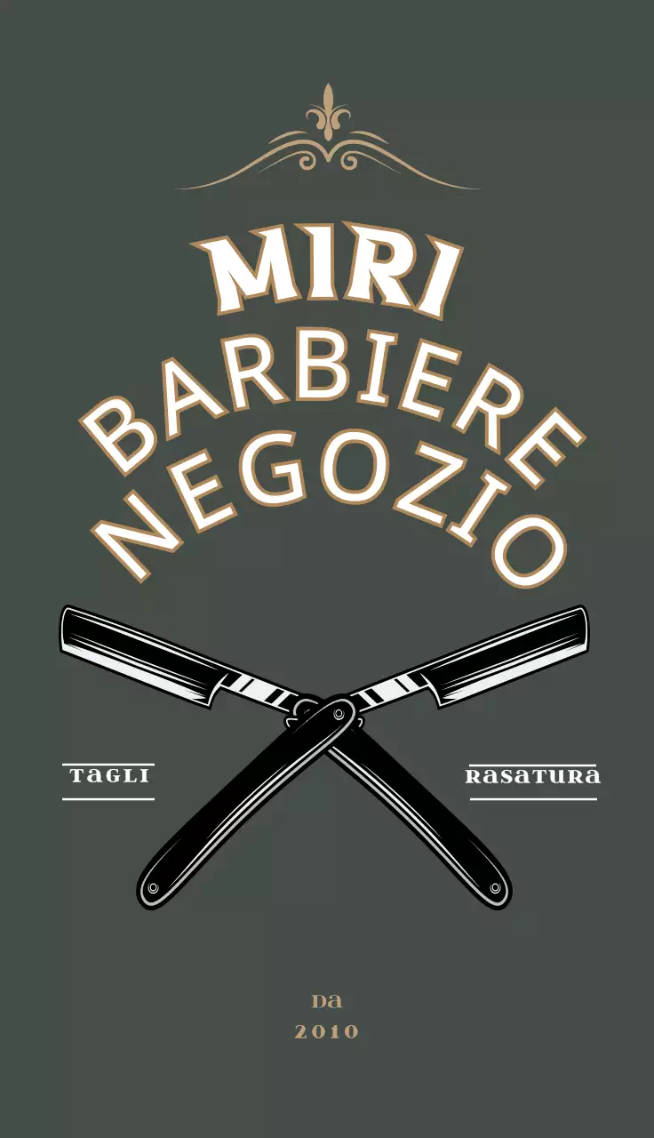 Biglietto da visita vintage verde per barbiere