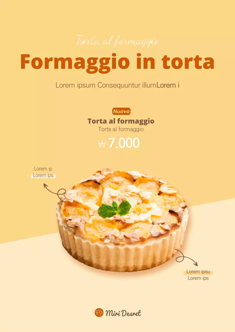 Poster della torta al formaggio giallo