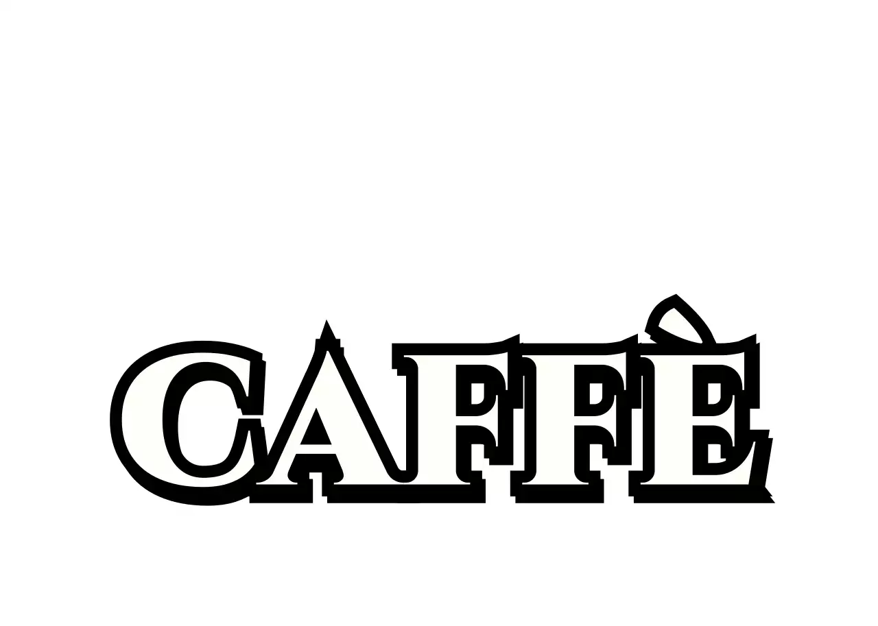 Cappello nero arancione con logo caffé retro cute