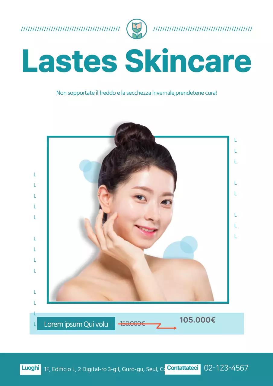 Promuovere sconti sulla cura della pelle con un look verde e pulito