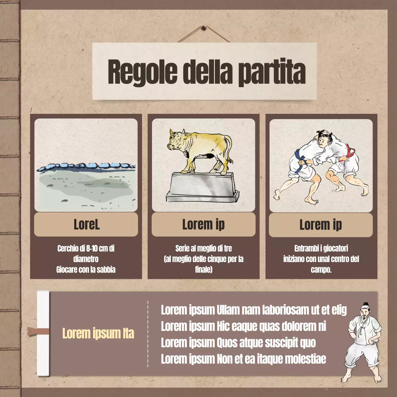 Design classico con sfondo marrone e tradizionale di un libro Design classico con sfondo marrone e tradizionale di un libro Usanze del Capodanno cinese Wrestling Card News