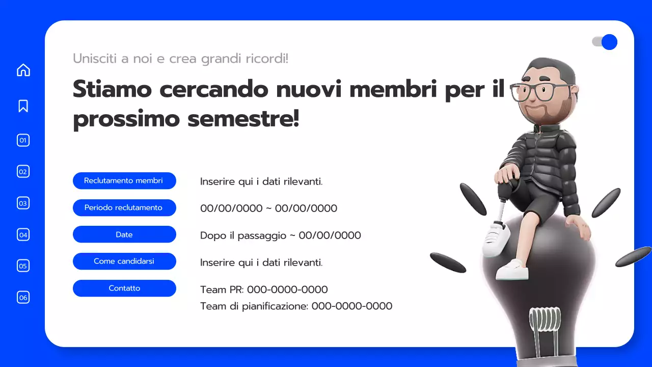 Convocazione dell'università in blu 3D