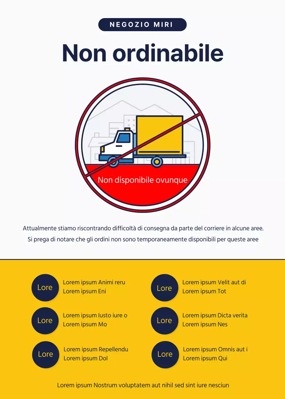 Le regioni non disponibili sono evidenziate con l'icona di un corriere blu e giallo.