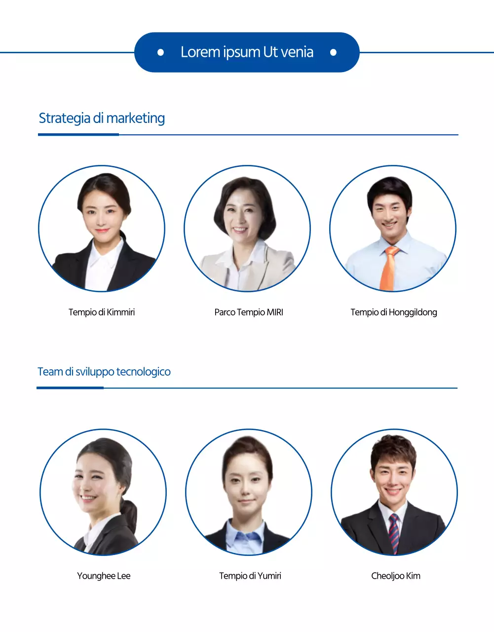 Pagina aziendale blu per le nuove assunzioni