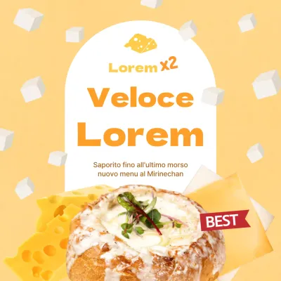 Promuovere il lancio di un nuovo menu con uno schema di colori giallo