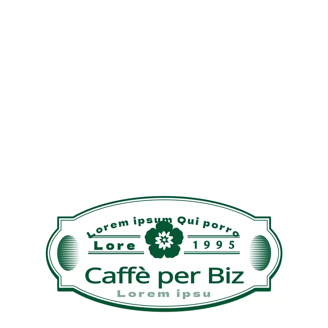Verde e bianco semplice moderno retrò emblema logo stile caffè informazioni