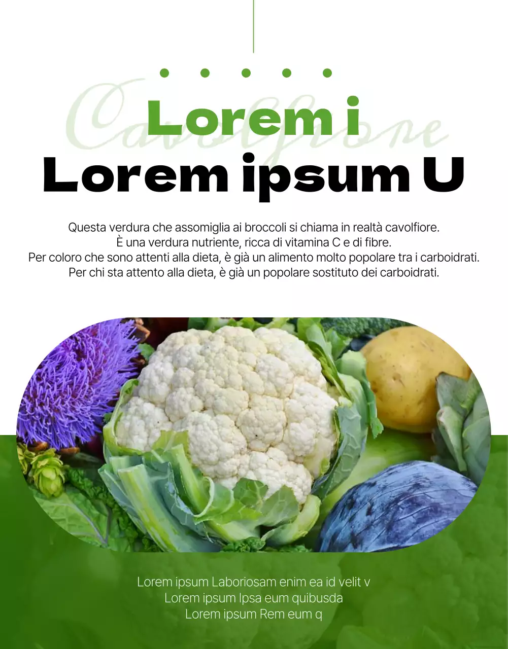 Cavolfiore sano con tema verde chartreuse