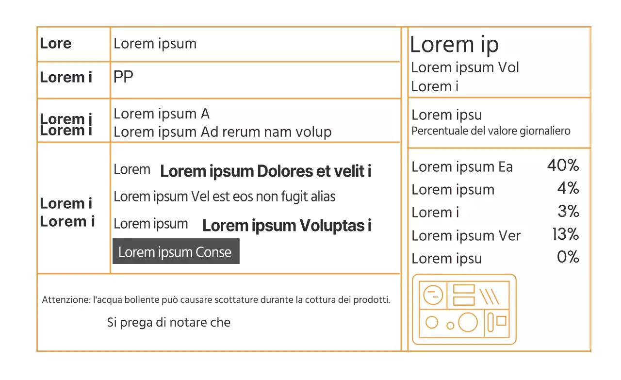 Etichetta di dettaglio ordinata per il curry alimentare con scritte gialle