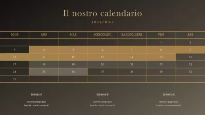 Grafico di Gantt concettuale semplice in oro