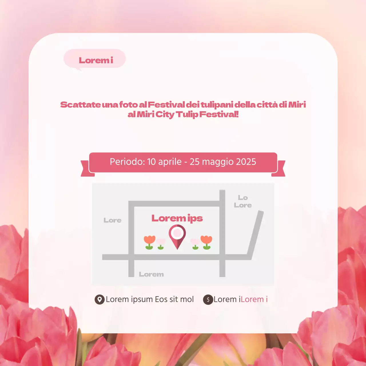 Fiore di tulipano in rosaCarta del dizionarioNews design