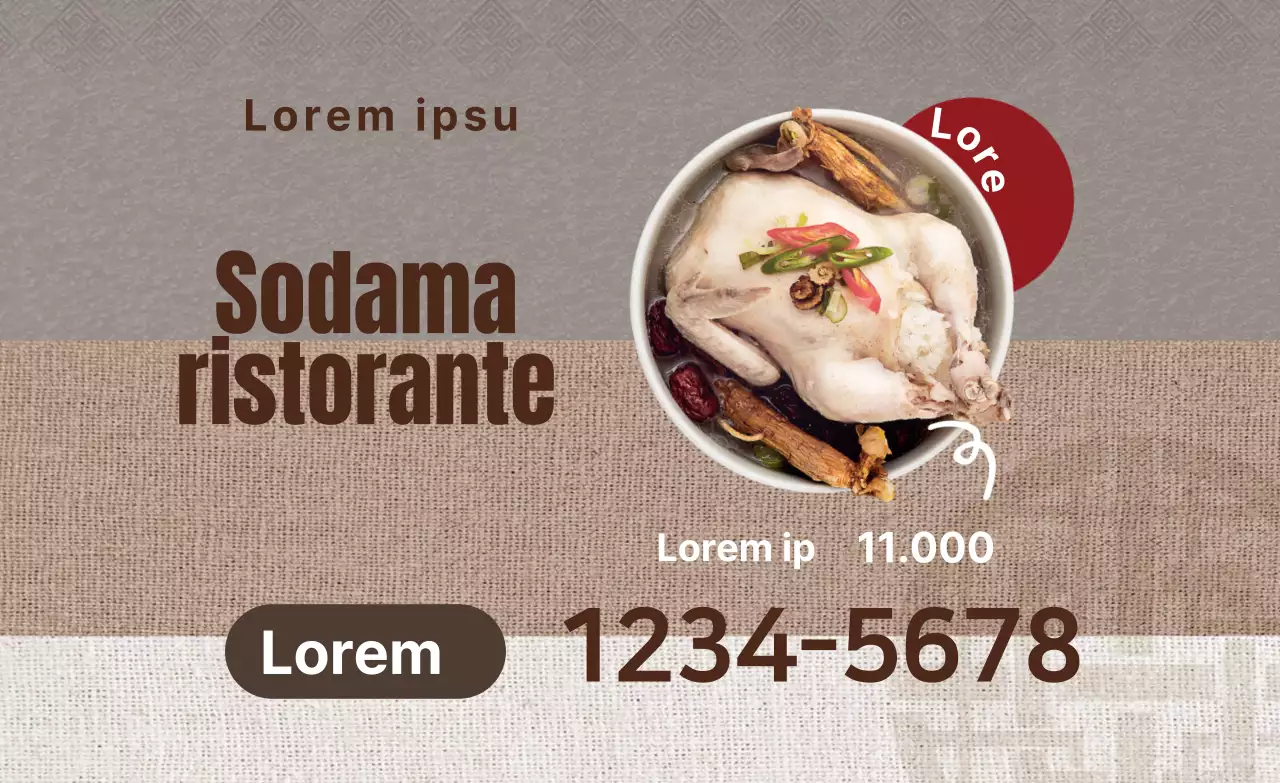 Brown photoPromuove un nuovo menu in un ristorante di ciotole di riso.