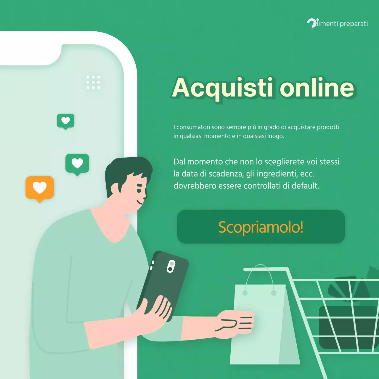 Tono verde Punto arancione Illustrazione semplice Carta per la Giornata della sicurezza alimentare Notizie