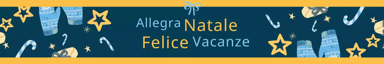 Regalo di Natale illustrazione blu-gialla