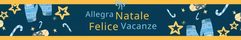 Regalo di Natale illustrazione blu-gialla