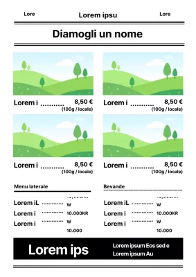Semplice menu a lavagna