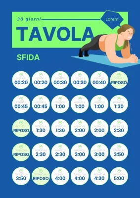 Simple Plank Sfida di un mese in blu e verde lime