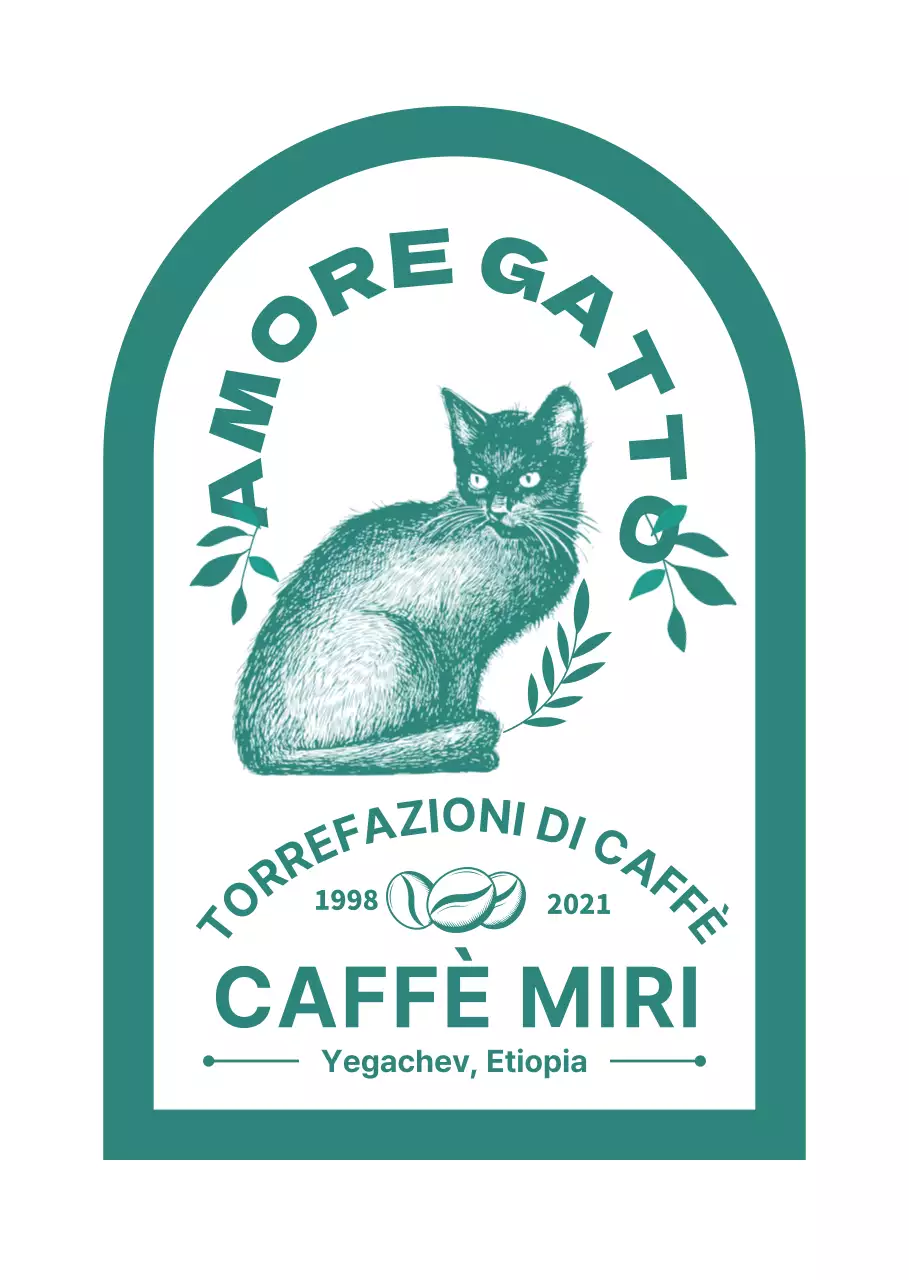 Logo del caffè del gatto ad arco