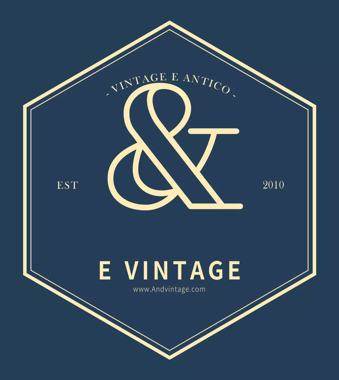 Semplice insegna vintage con logo del negozio in blu