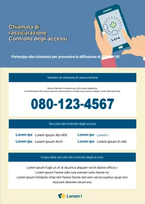 Documento di controllo degli accessi con chiamata di rassicurazione in ordine blu