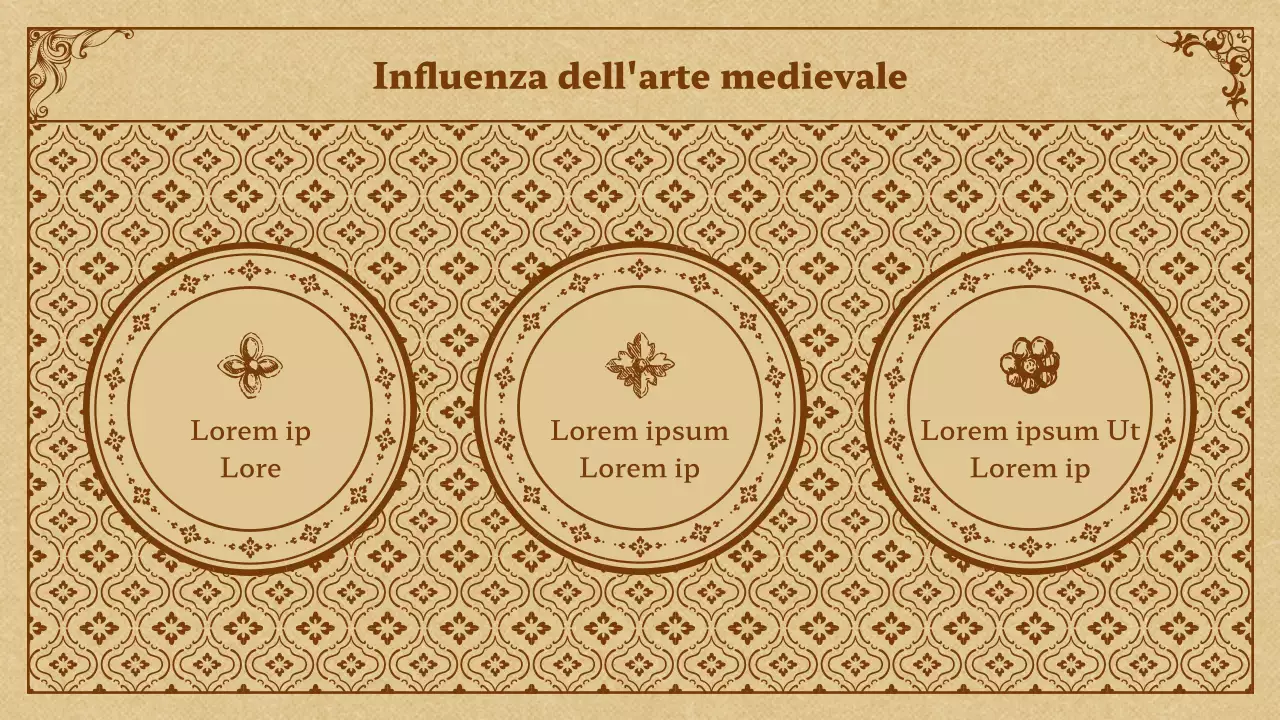 Arte medievale in beige e marrone Presentazione