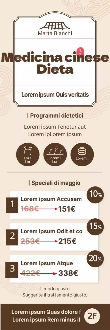 Stile semplice in giallo e marrone Listino prezzi del programma dietetico di medicina cinese