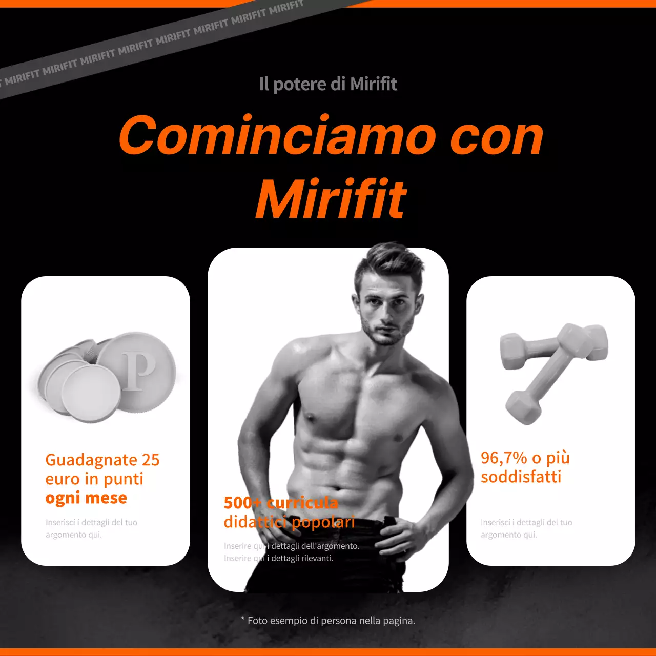 Introduzione dei servizi a domicilio in nero e arancione