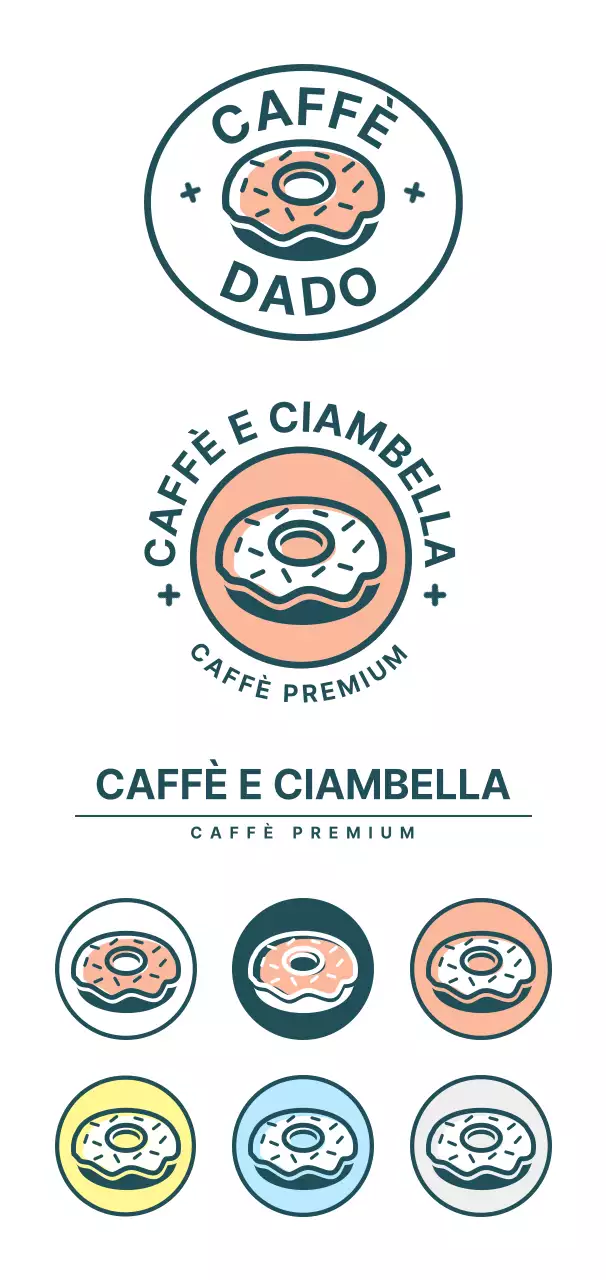 L'emblema di un caffè semplice e colorato