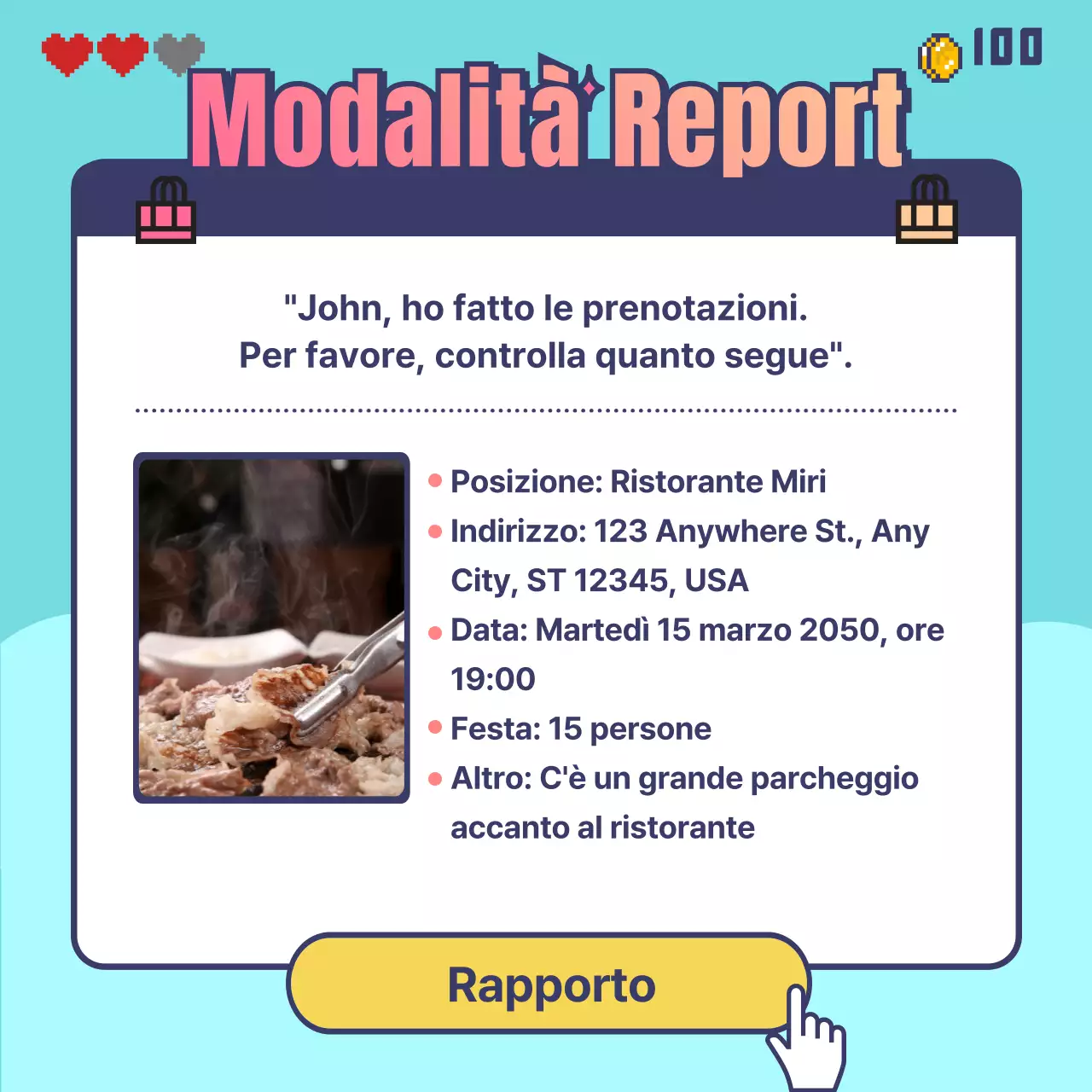 Come prenotare una cena di game quest