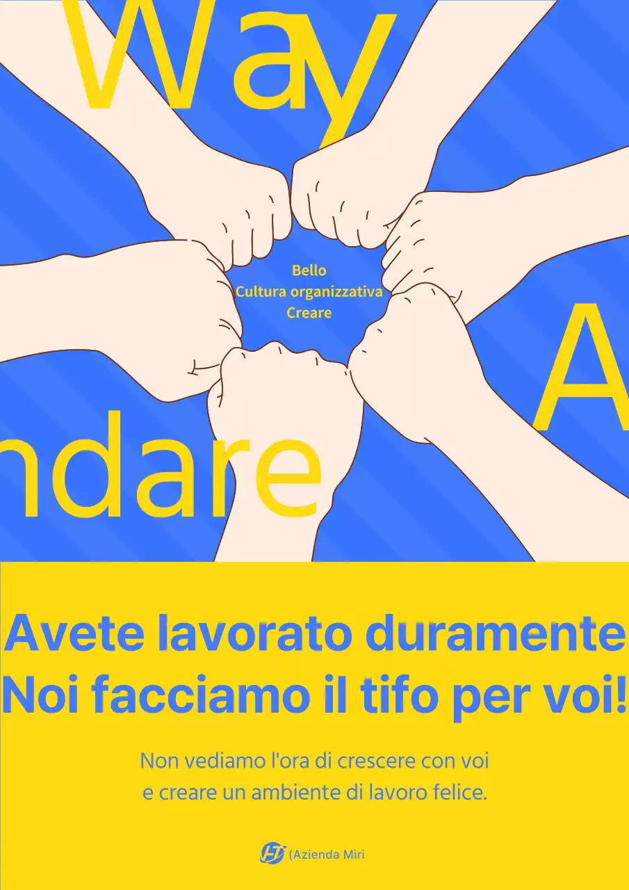 Poster bicolore blu e giallo per la Festa del Lavoro