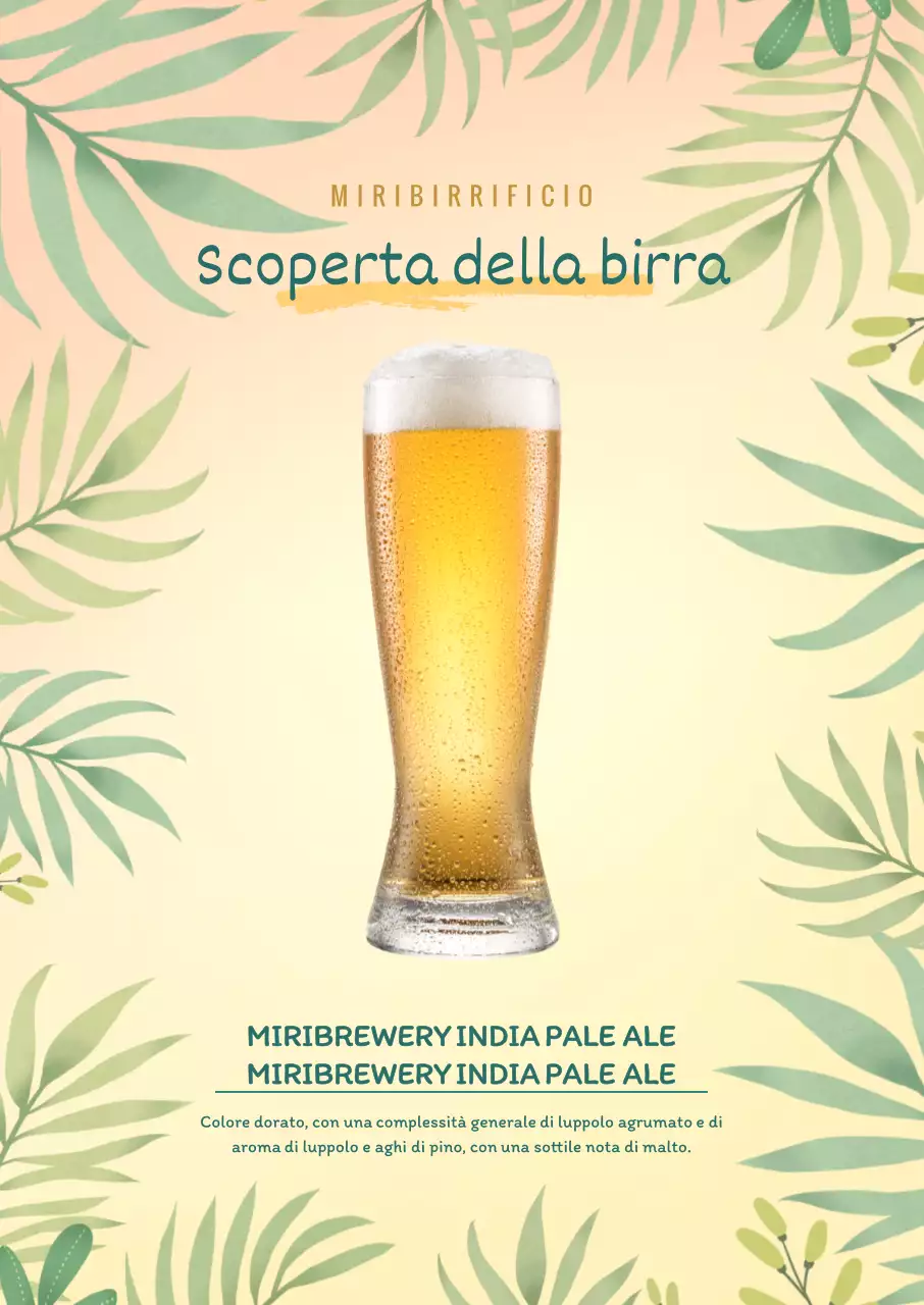 Poster ritratto della birra artigianale tropicale