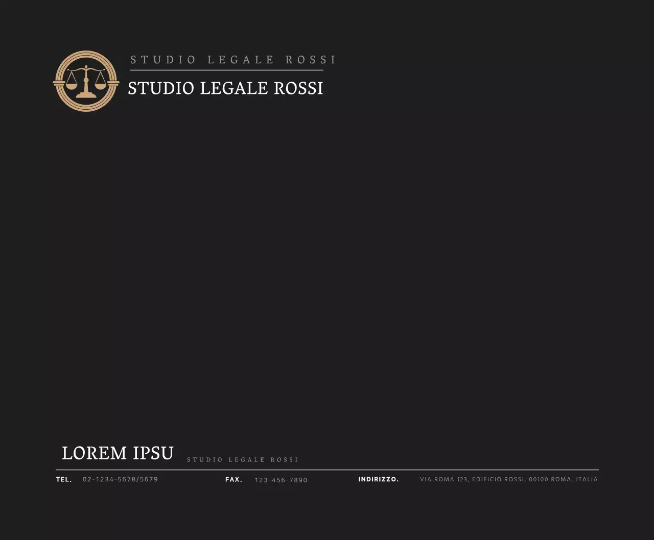 Concetto semplice in bianco e nero per promuovere uno studio legale