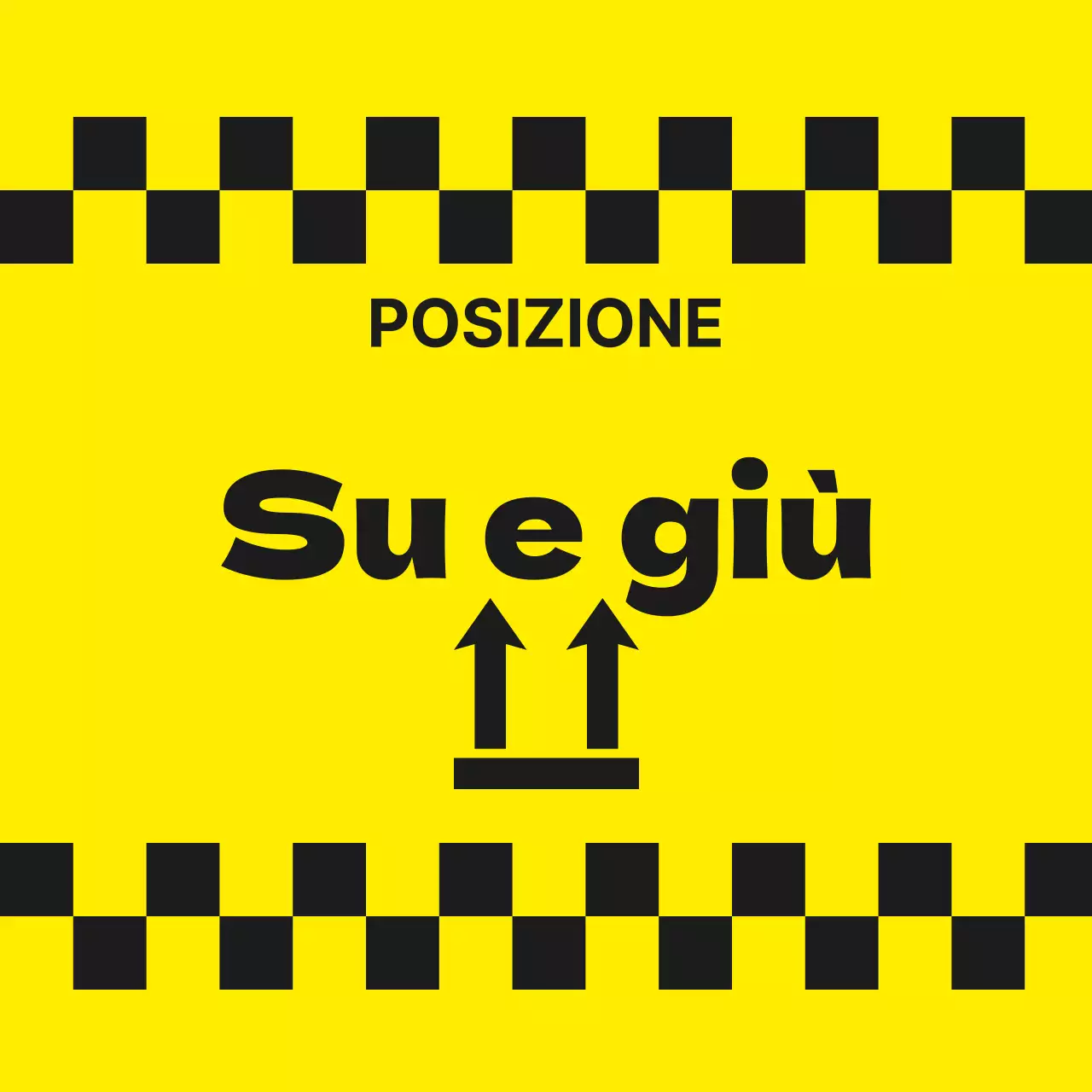 Adesivi di attenzione in alto e in basso