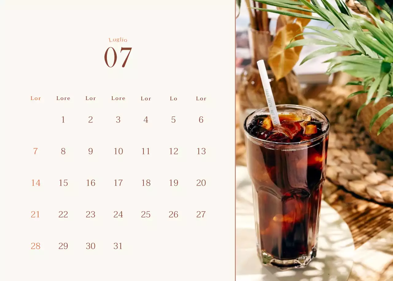 Layout fotografico di un caffè emozionale in beige e marrone