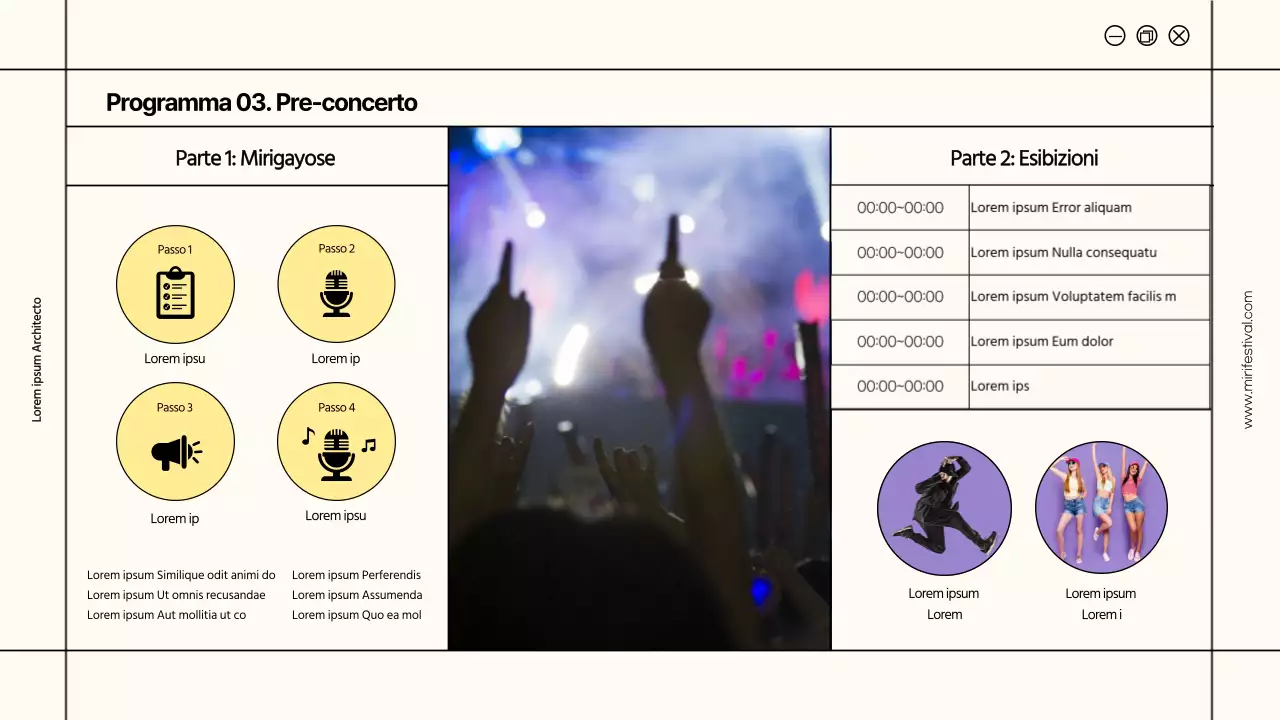 Le cornici avorio e giallo evidenziano la proposta del festival universitario