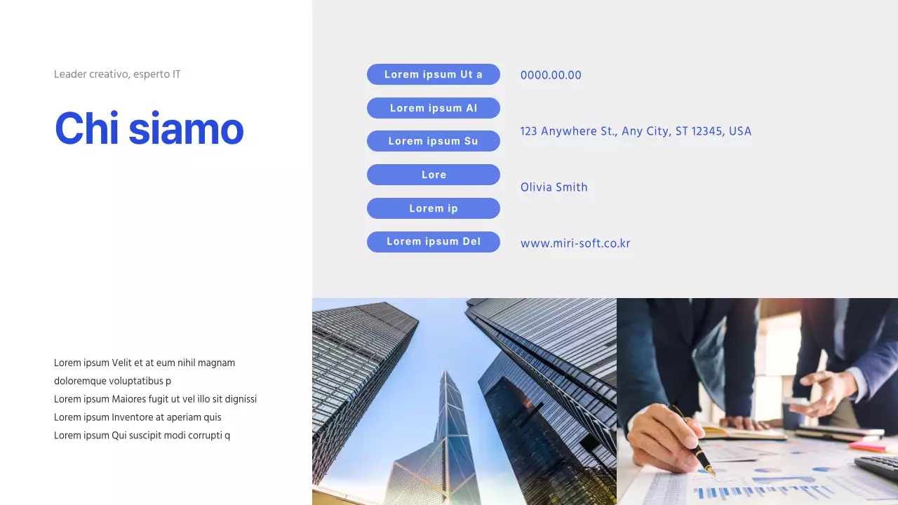 Profilo aziendale dell'azienda IT in blu (presentazione)