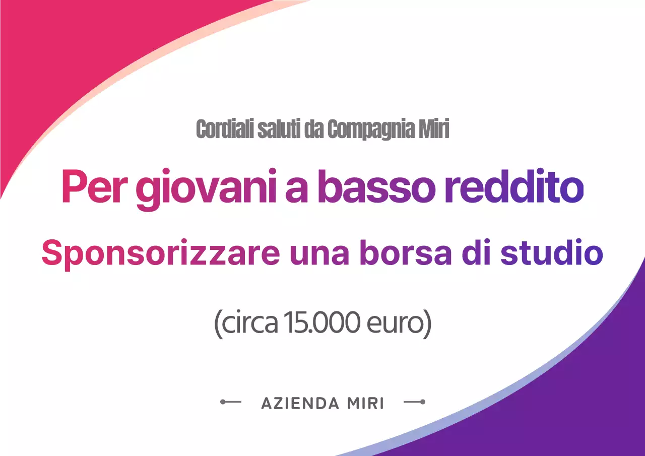 Pannello di sponsorizzazione delle borse di studio viola