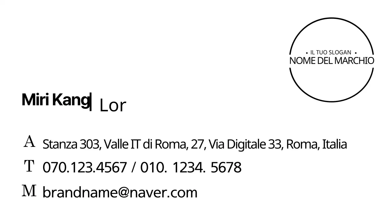 Biglietto da visita con simbolo del cerchio