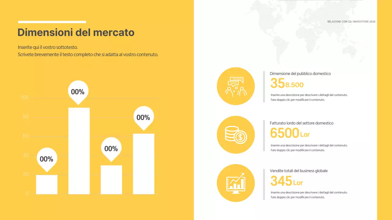 Grafico a barre giallo e grigio