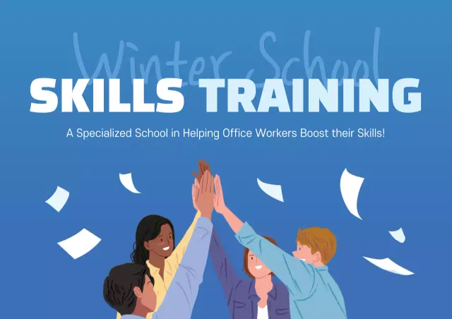 Poster Kursus Pelatihan Keterampilan Modern Biru