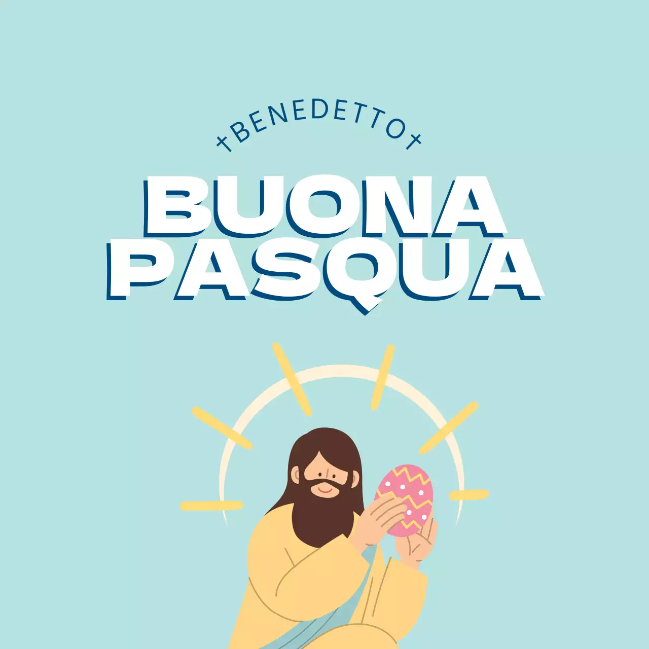 Illustrazione blu di etichette pasquali carine per la chiesa