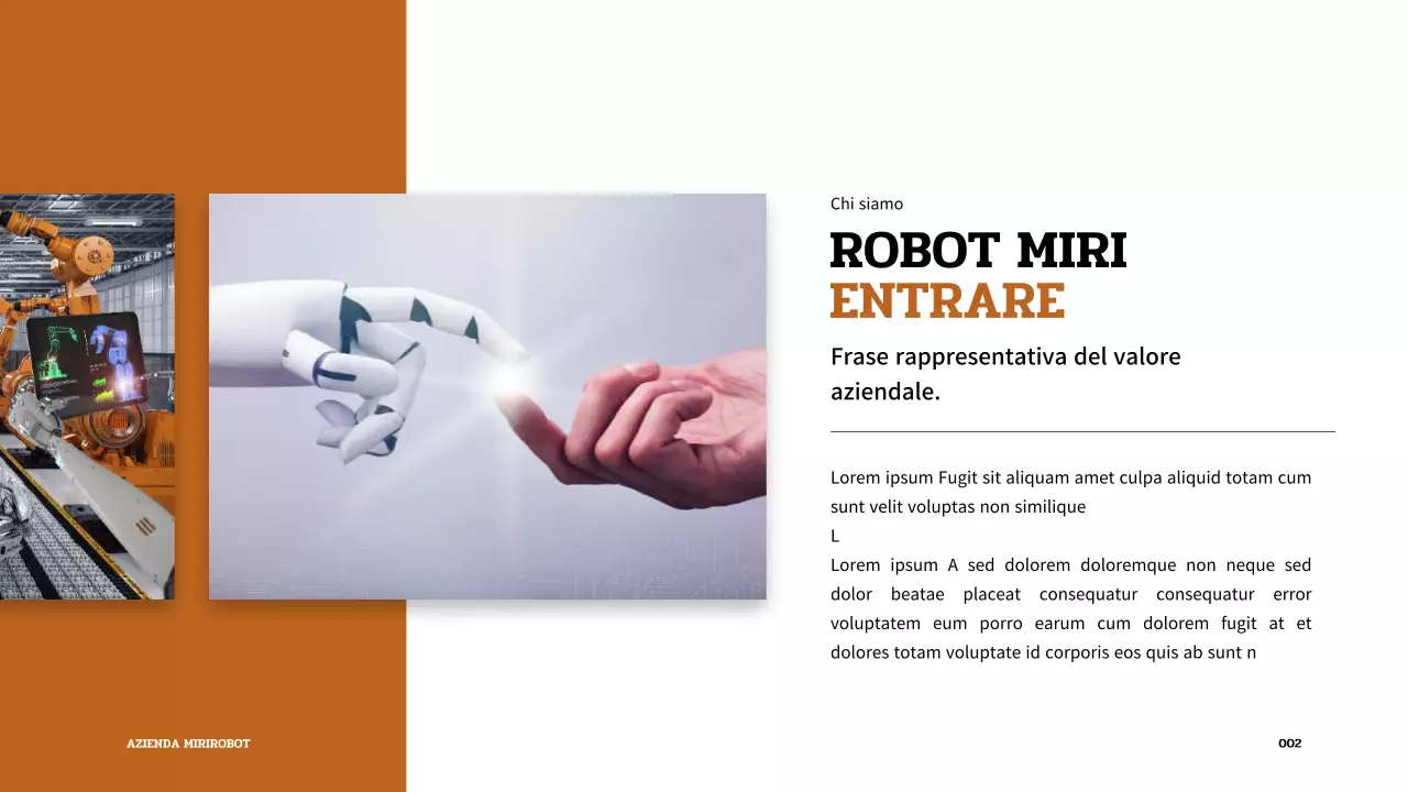 Presentazione del robot in bianco e marrone