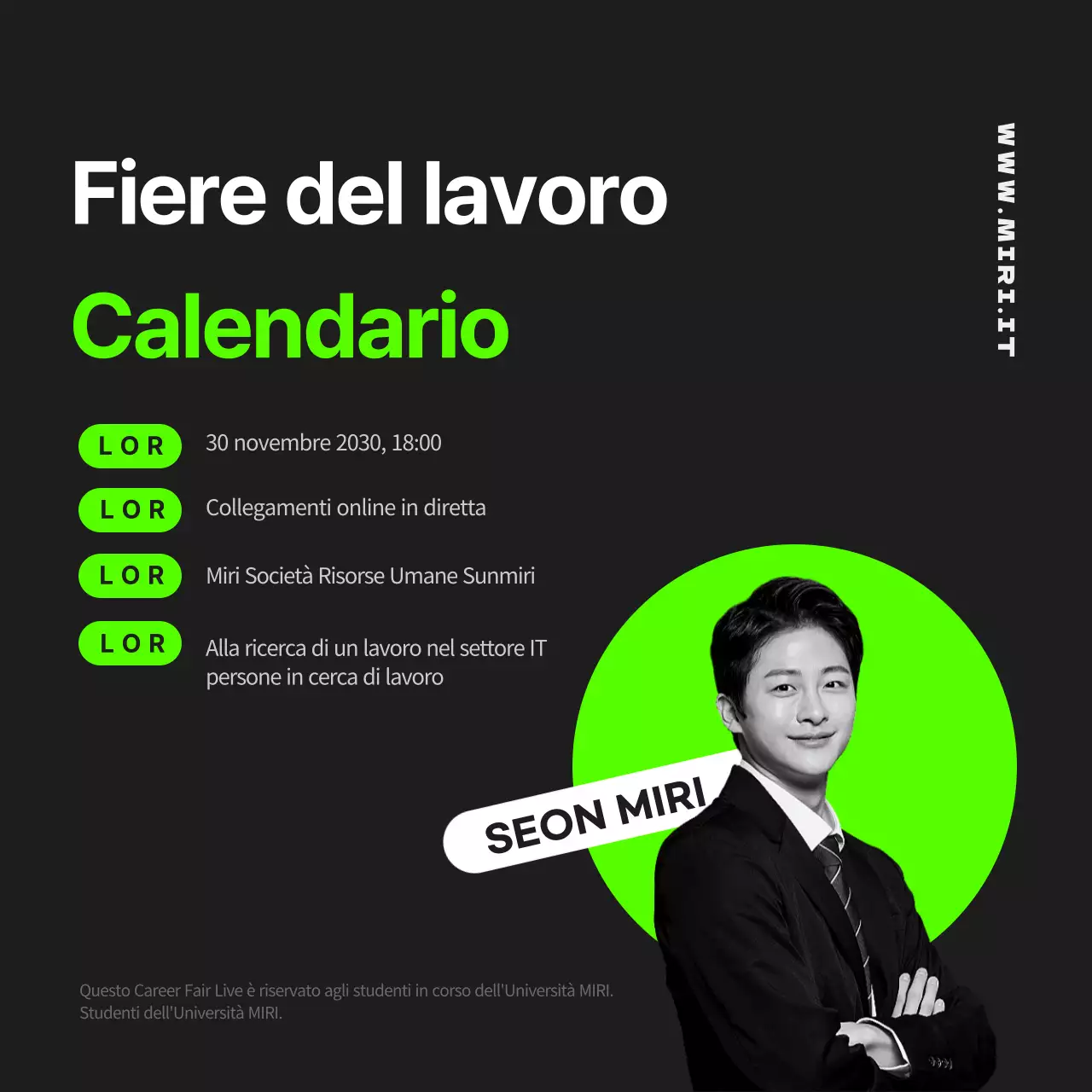 Annunci di lavoro online in nero e colori fluorescenti