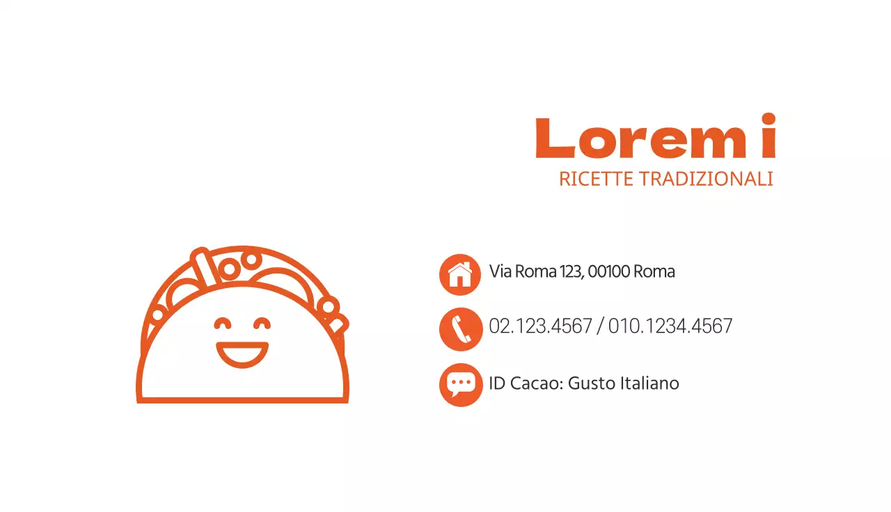 Carino semplice ristorante taco con illustrazione arancione