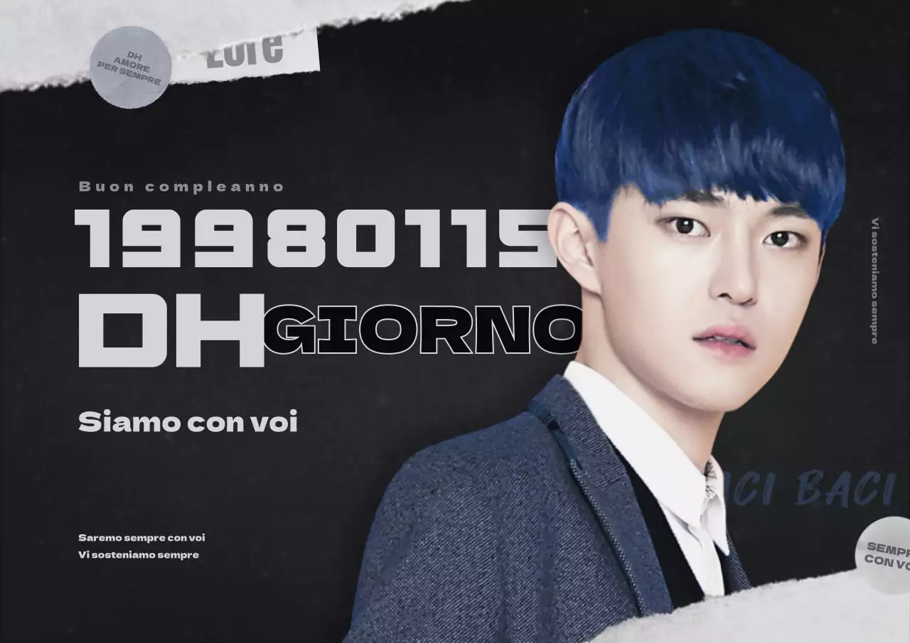 Buon compleanno in bianco e nero Concetto di carta strappata