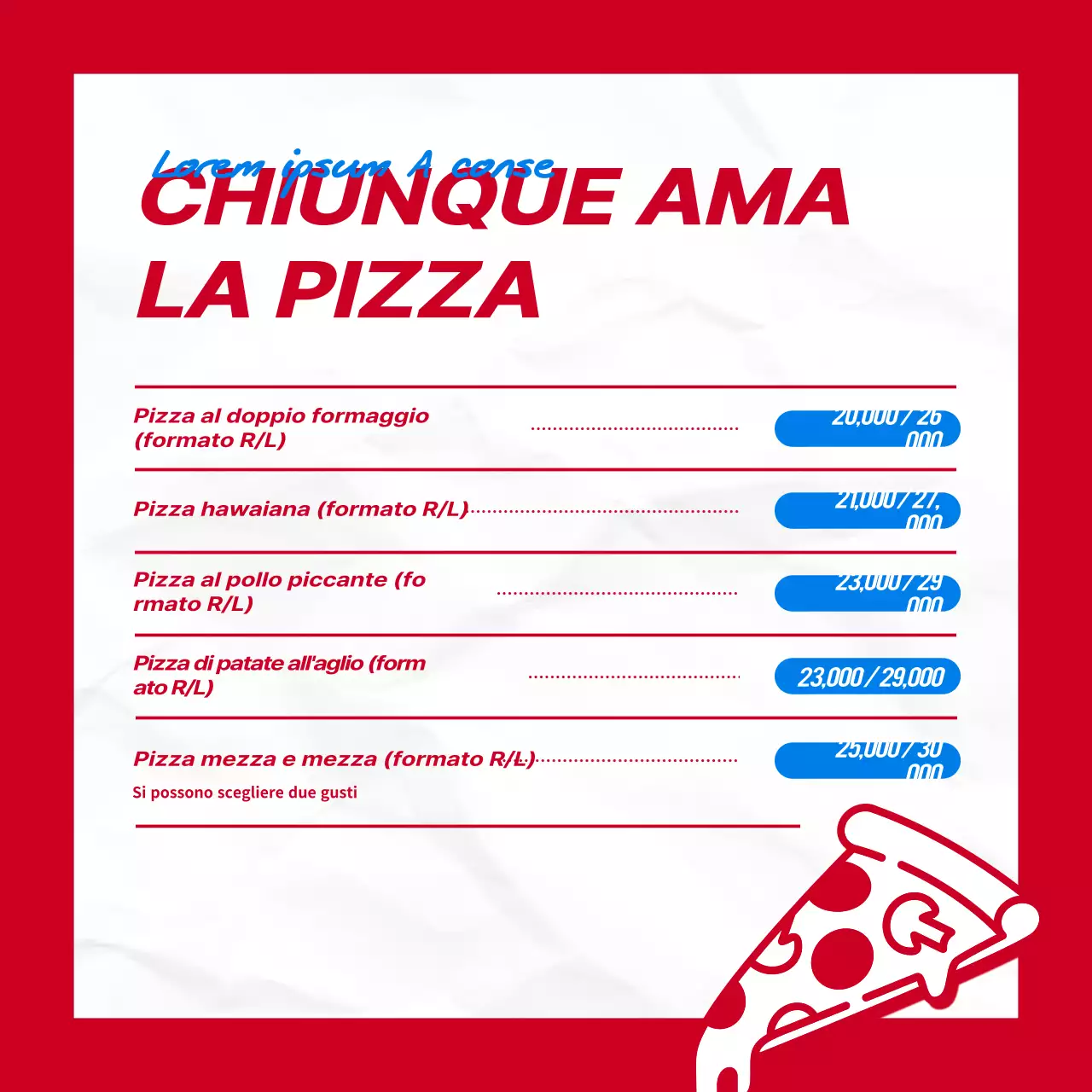 Scacchiera rossa concetto di pizza marchio layout bundle pack