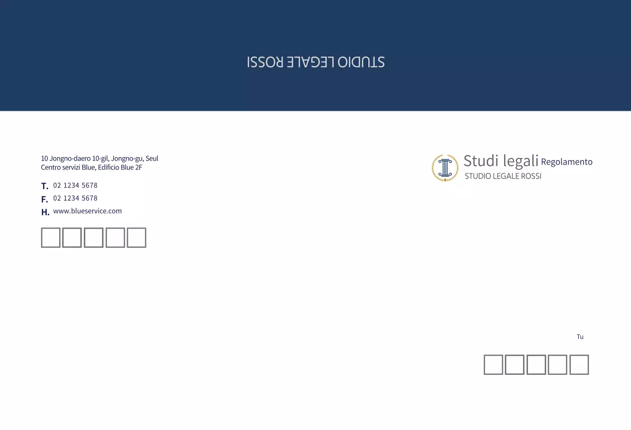 Studio legale aziendale moderno di colore blu navy