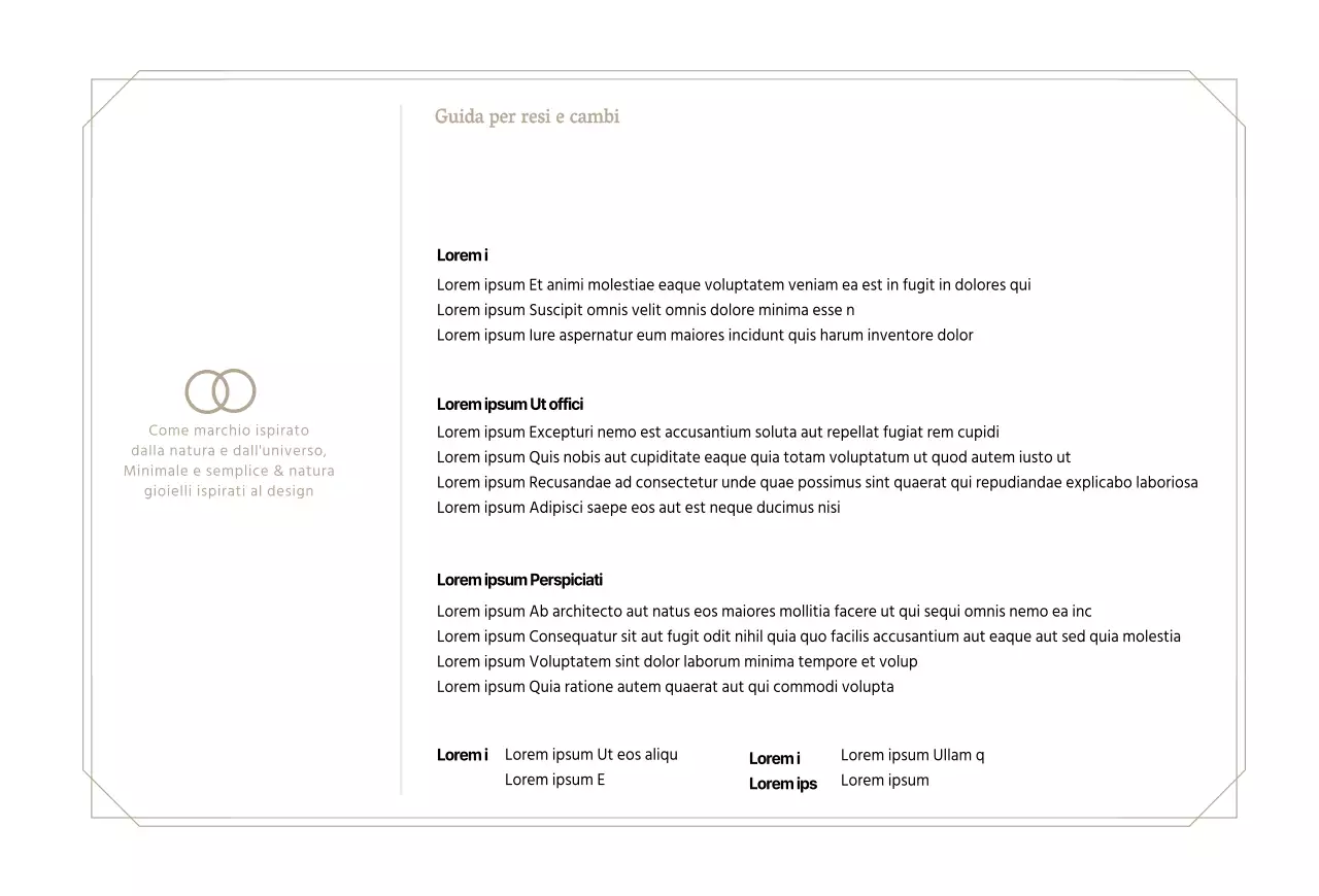 Cartolina guida all'acquisto di gioielli di lusso beige